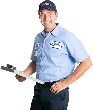 Roto-Rooter Plumbing Service Tech standing and smiling