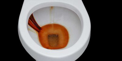 why is my toilet water brown